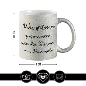 Glitzertasse - Wir glitzern zusammen - Druckerino