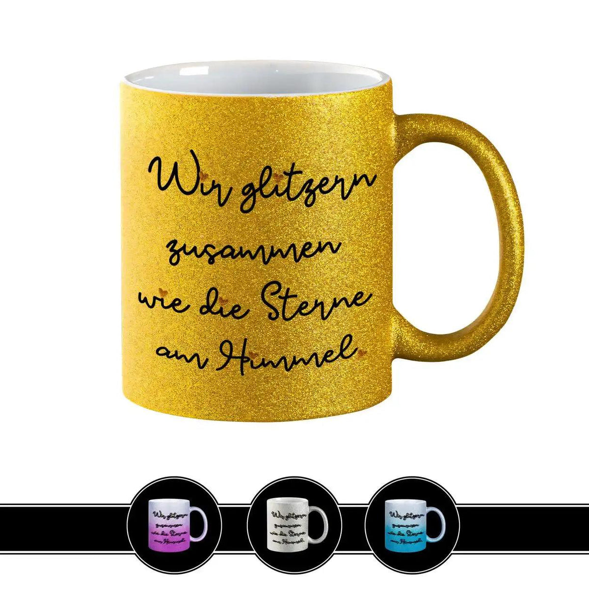 Glitzertasse - Wir glitzern zusammen - Druckerino
