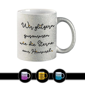 Glitzertasse - Wir glitzern zusammen - Druckerino