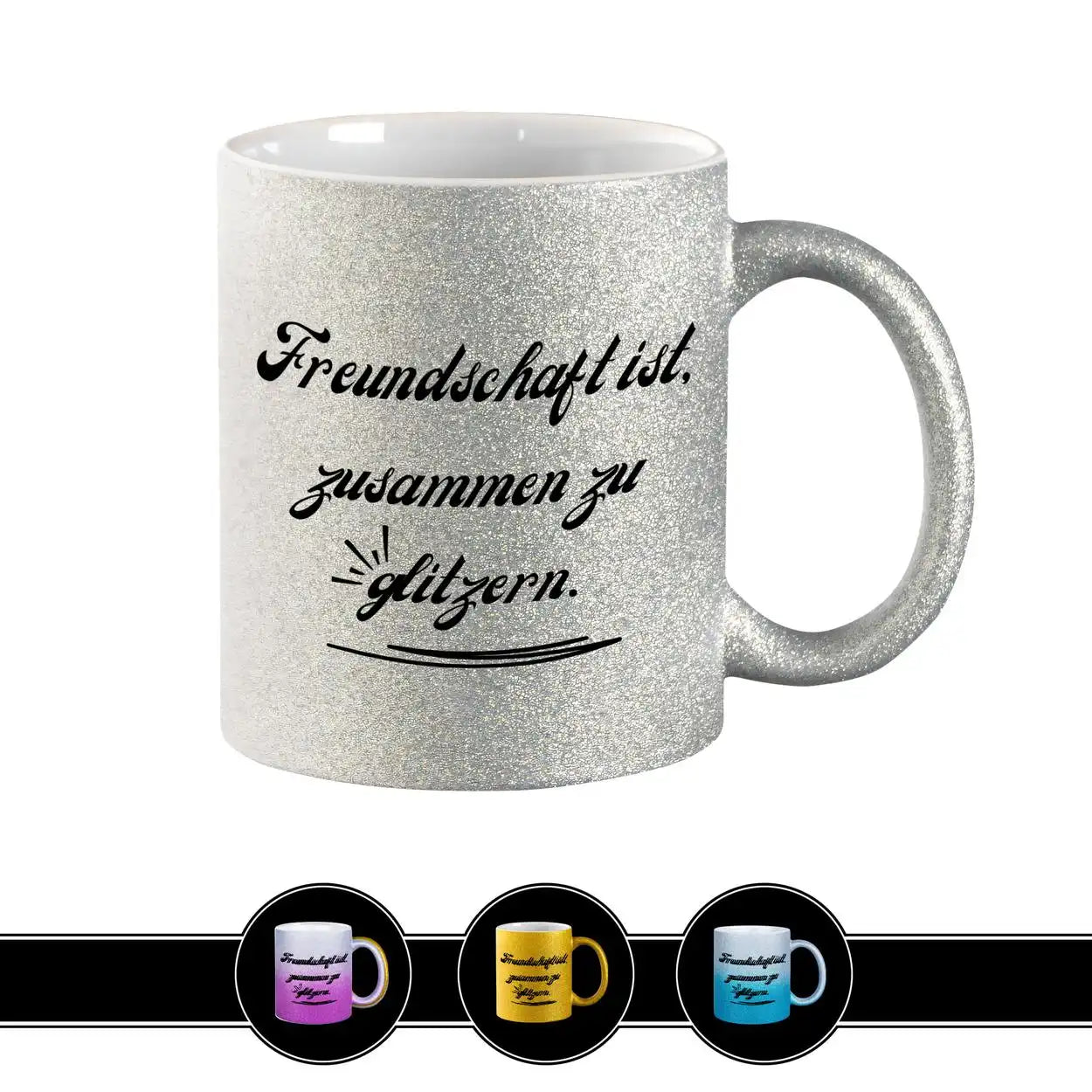 Glitzertasse - Freundschaft ist zusammen zu glitzern Silber Geschenke