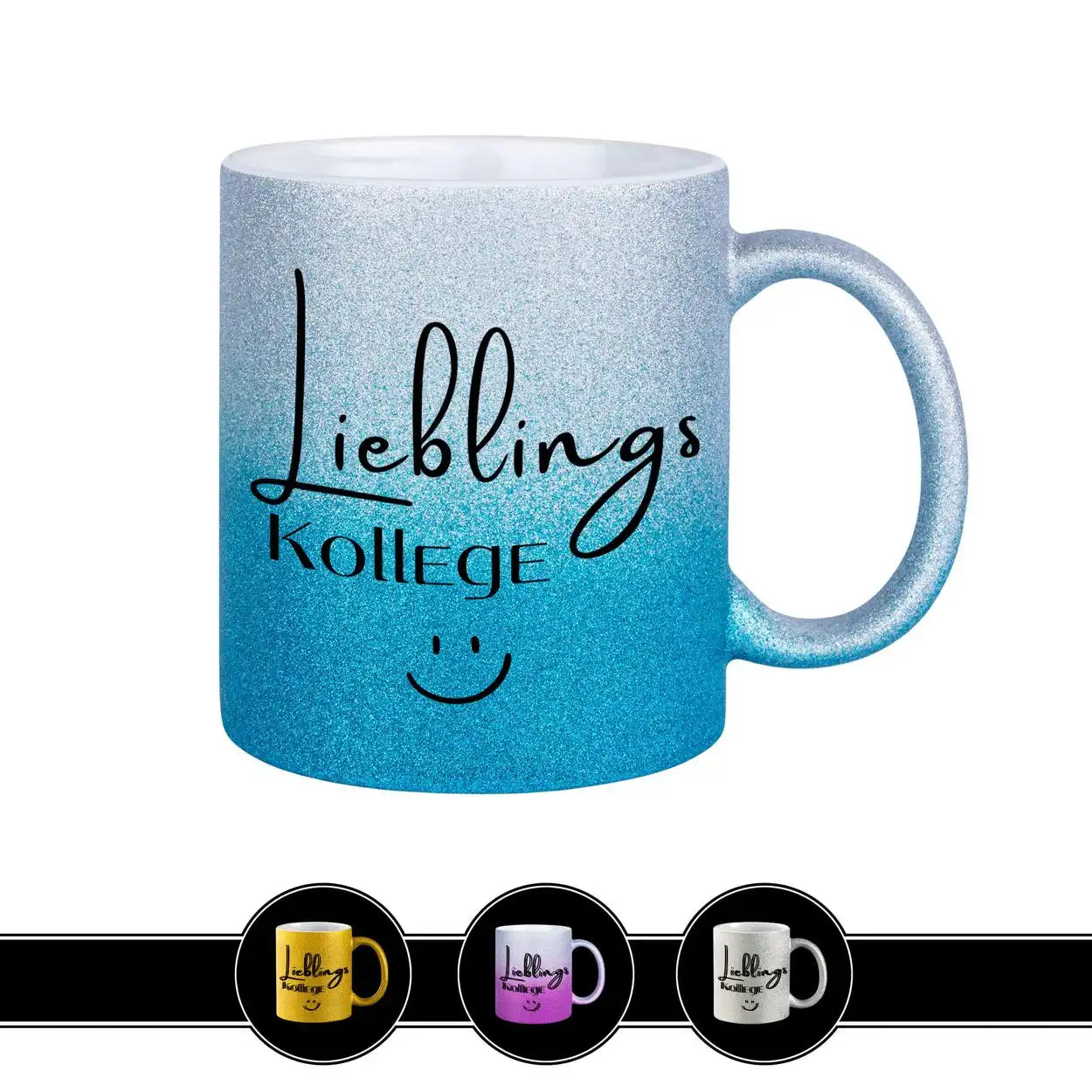 Glitzertasse - Lieblingskollege Blau Geschenkideen