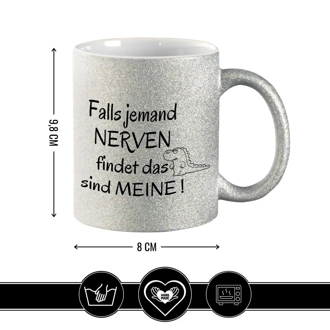 Glitzertasse - Falls jemand Nerven findet  Geschenkidee Weihnachten