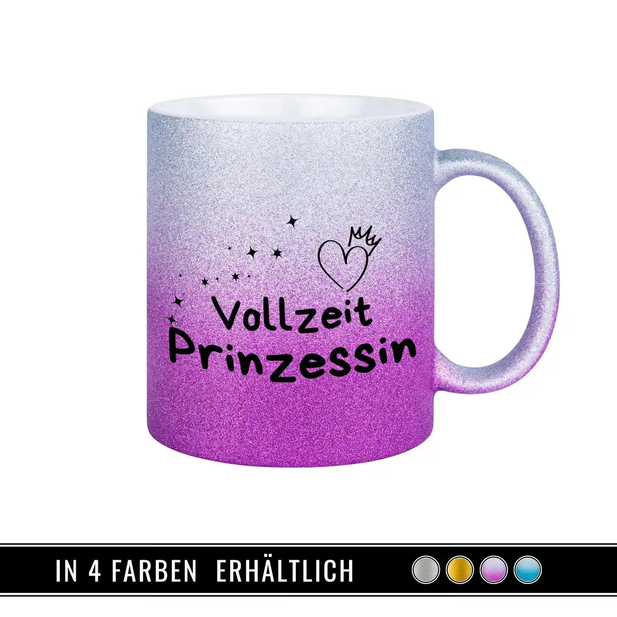 Glitzertasse - Vollzeit Prinzessin  Geschenkidee Weihnachten