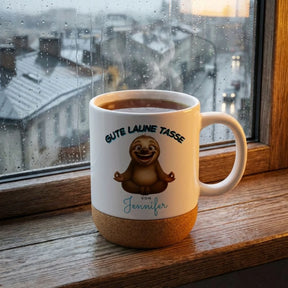 Gute Laune Tasse mit Namen und Faultier