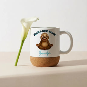 Gute Laune Tasse mit Namen und Faultier