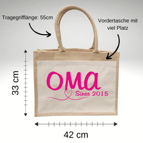 Jutetasche Oma Since Geschenke