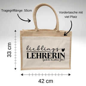 Jutetasche Lieblingslehrerin Geschenke