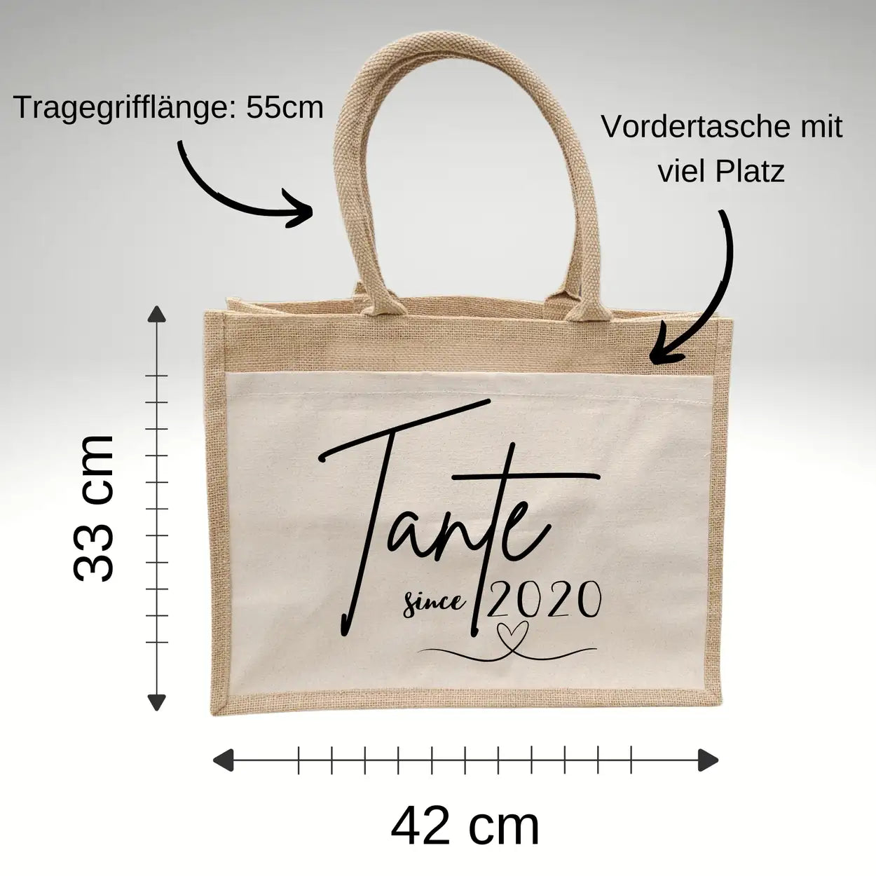 Jutetasche Tante Since Geschenke