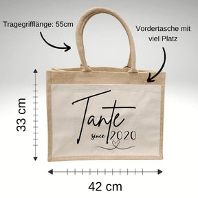 Jutetasche Tante Since Geschenke