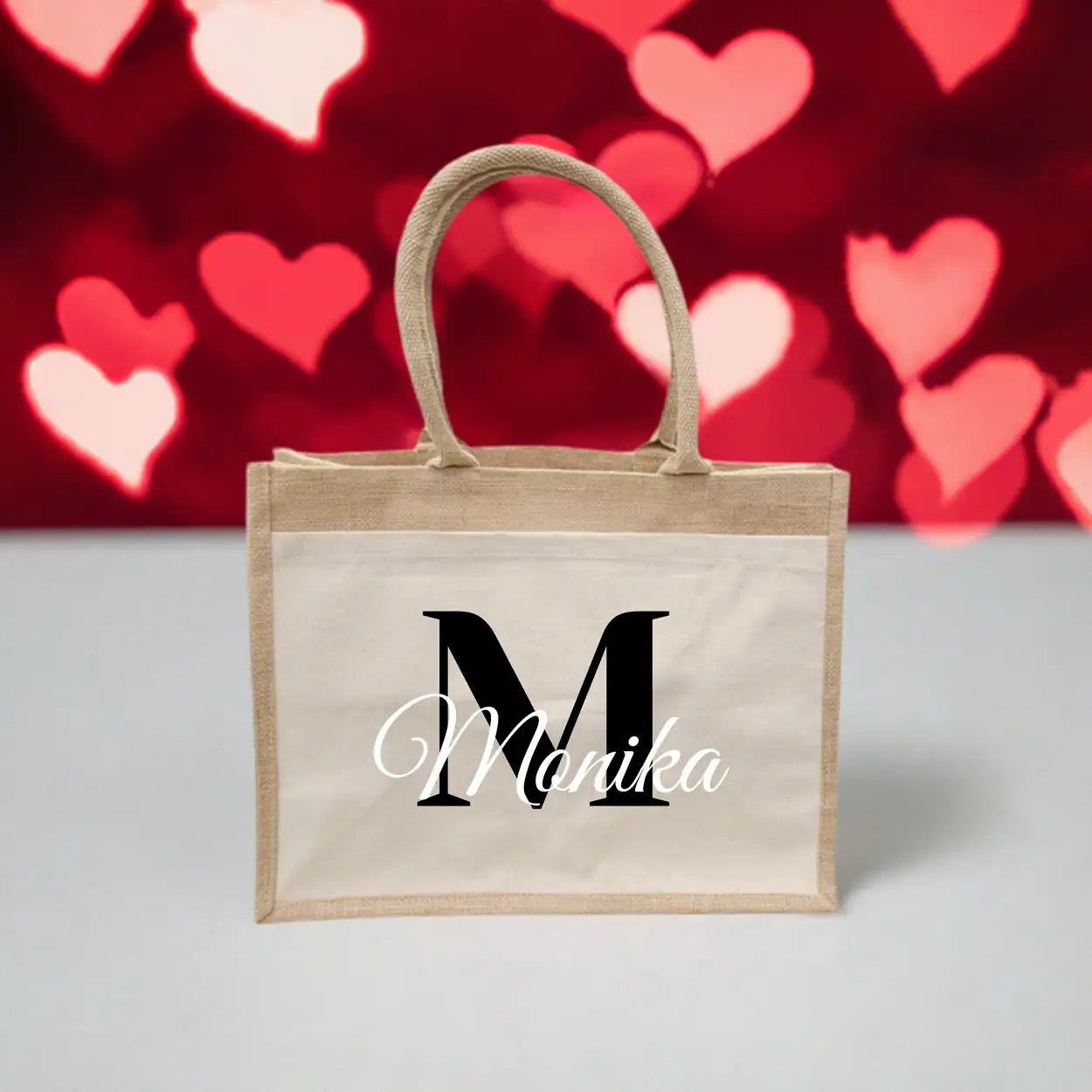 Jutetasche personalisiert mit Initial und Namen Geschenke