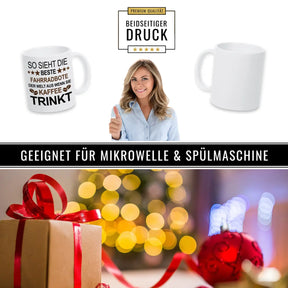 Kaffeetasse So sieht die beste Fahrradbote der Welt aus. - Druckerino