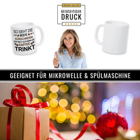 Kaffeetasse So sieht die beste Kürschnerin der Welt aus. - Druckerino