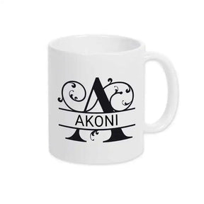 Keramik Tasse mit Namen | Motiv 1 | Akoni - Druckerino