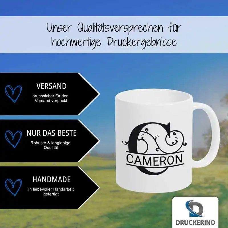 Keramik Tasse mit Namen | Motiv 1 | Cameron - Druckerino