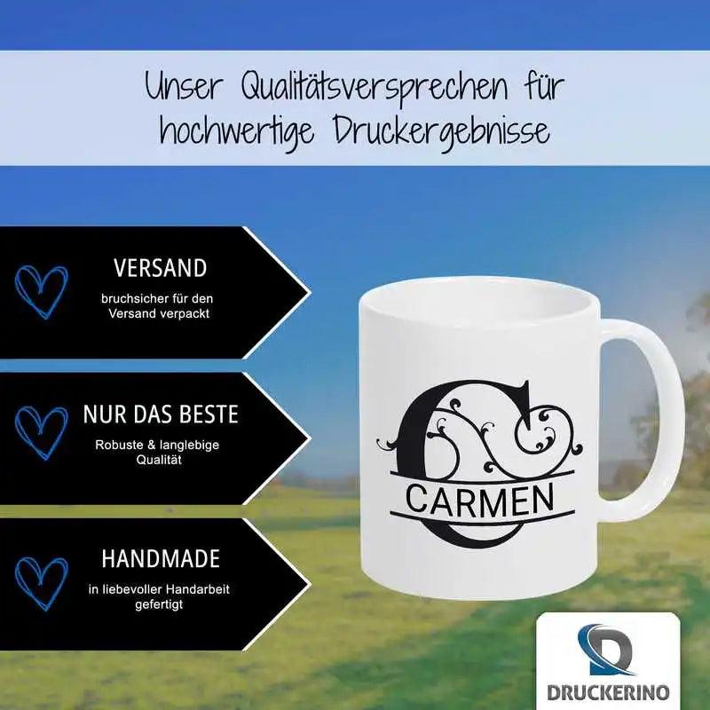 Keramik Tasse mit Namen | Motiv 1 | Carmen - Druckerino