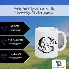 Keramik Tasse mit Namen | Motiv 1 | Cathrine - Druckerino