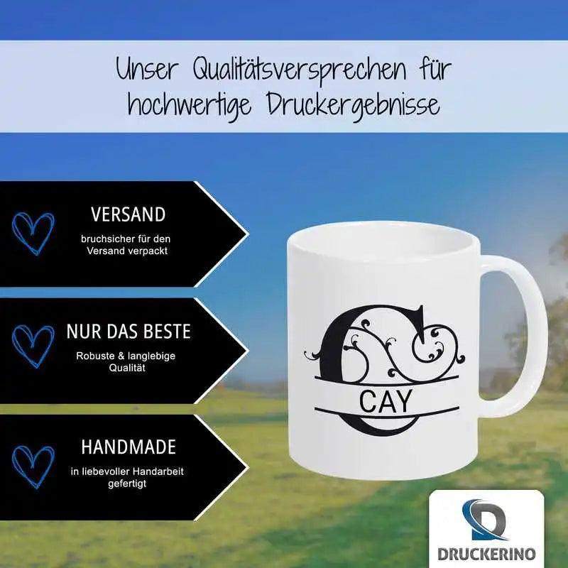 Keramik Tasse mit Namen | Motiv 1 | Cay - Druckerino
