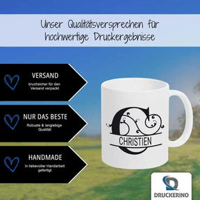 Keramik Tasse mit Namen | Motiv 1 | Christien - Druckerino