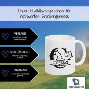 Keramik Tasse mit Namen | Motiv 1 | Corbinian - Druckerino