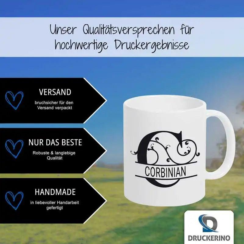 Keramik Tasse mit Namen | Motiv 1 | Corbinian - Druckerino
