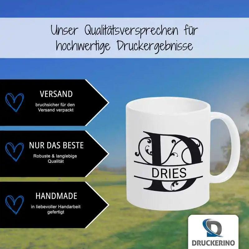 Keramik Tasse mit Namen | Motiv 1 | Dries - Druckerino
