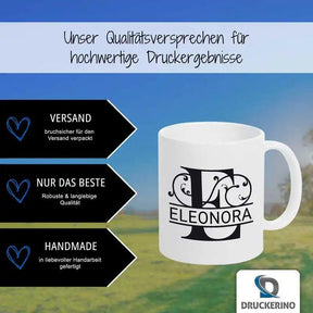 Keramik Tasse mit Namen | Motiv 1 | Eleonora - Druckerino