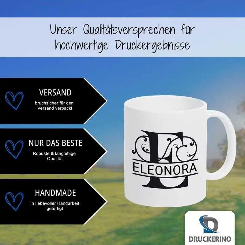 Keramik Tasse mit Namen | Motiv 1 | Eleonora - Druckerino