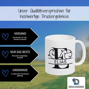 Keramik Tasse mit Namen | Motiv 1 | Elias - Druckerino