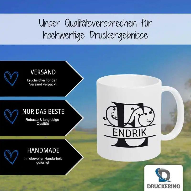 Keramik Tasse mit Namen | Motiv 1 | Endrik - Druckerino