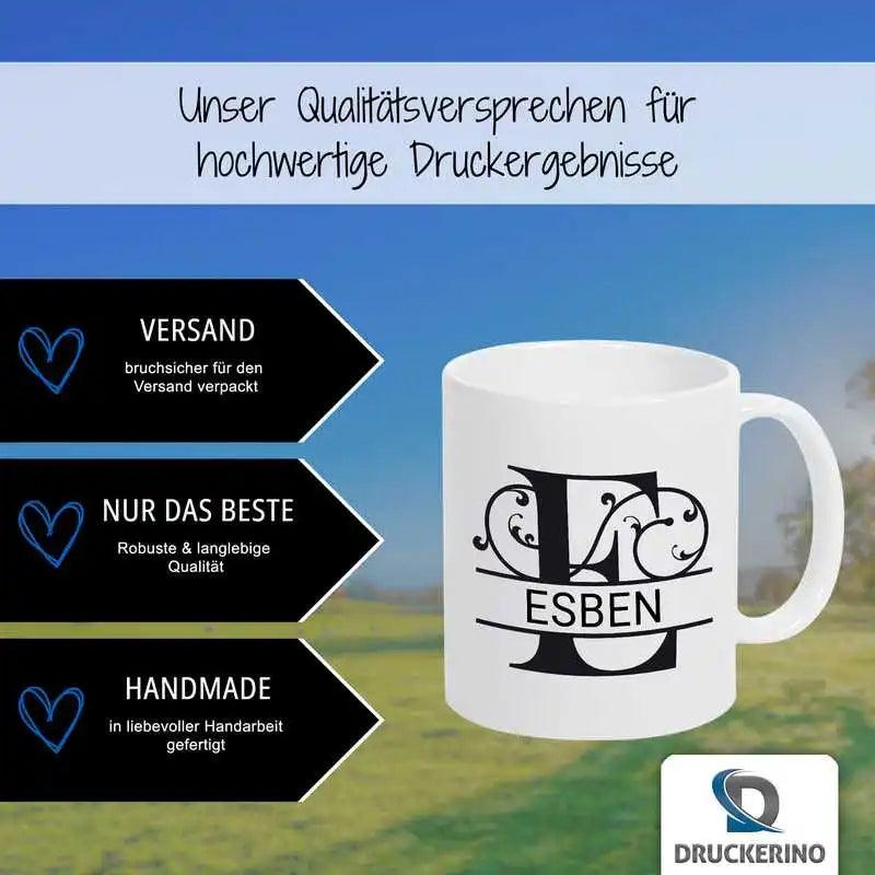 Keramik Tasse mit Namen | Motiv 1 | Esben - Druckerino