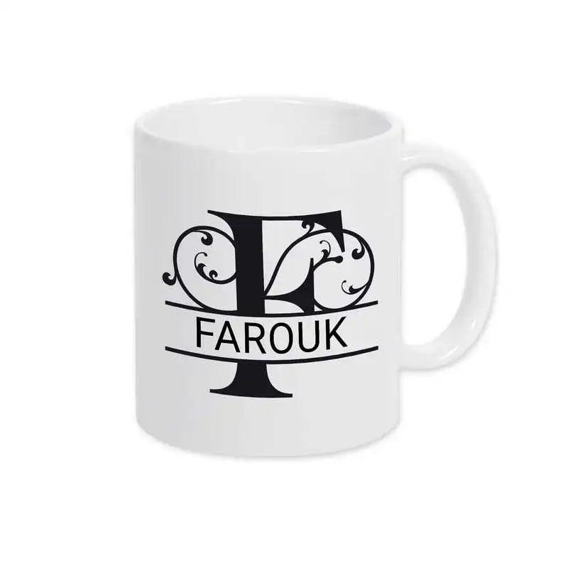 Keramik Tasse mit Namen | Motiv 1 | Farouk - Druckerino