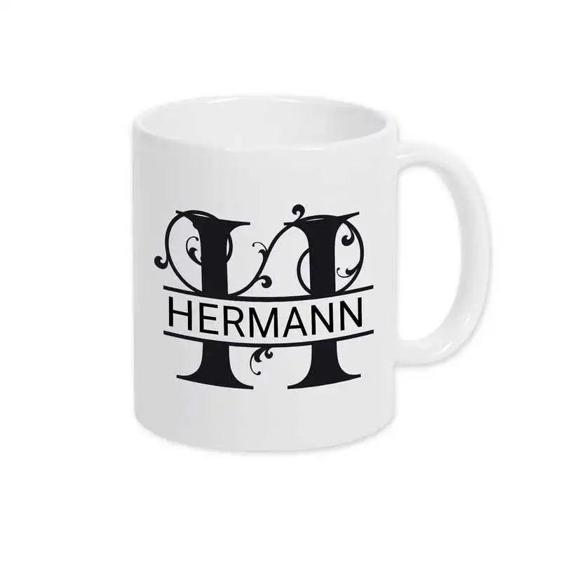 Keramik Tasse mit Namen | Motiv 1 | Hermann - Druckerino