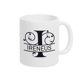 Keramik Tasse mit Namen | Motiv 1 | Ireneus - Druckerino