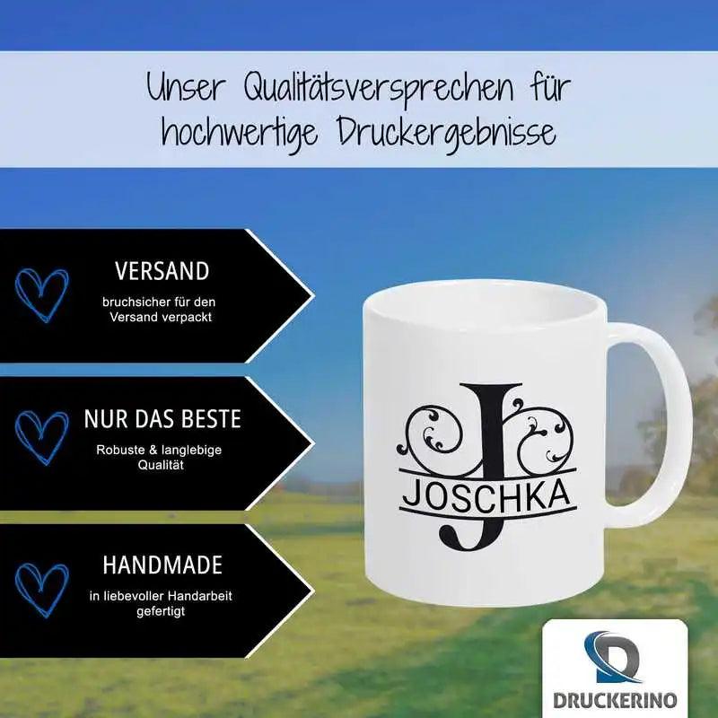 Keramik Tasse mit Namen | Motiv 1 | Joschka - Druckerino