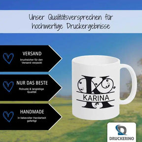 Keramik Tasse mit Namen | Motiv 1 | Karina - Druckerino