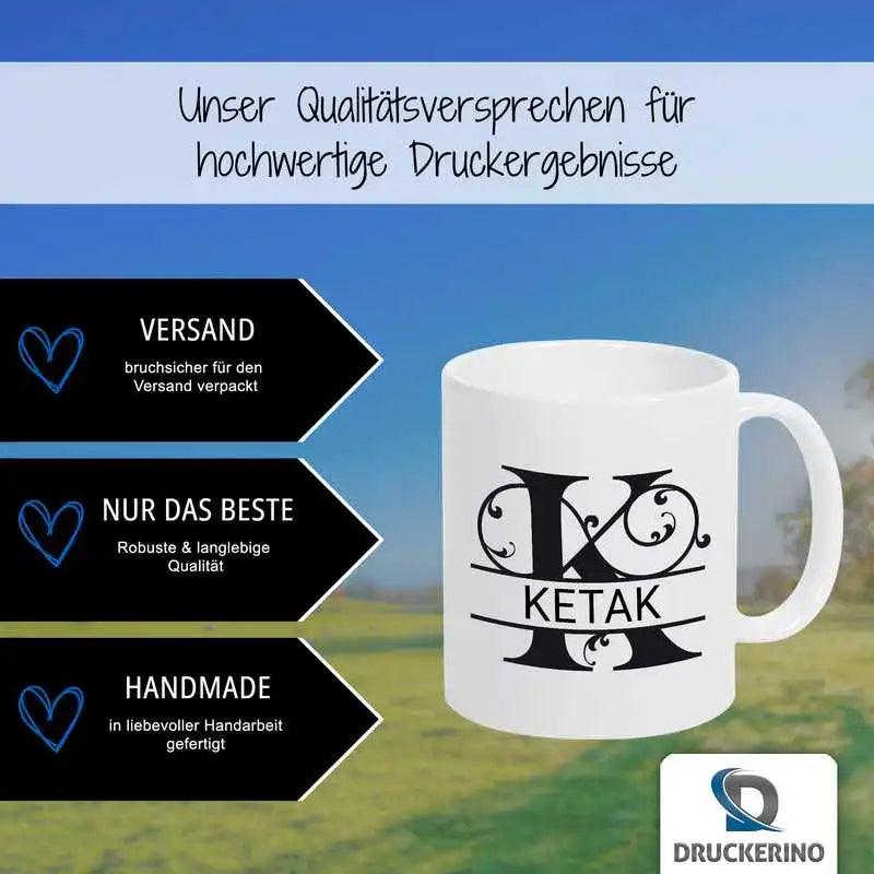 Keramik Tasse mit Namen | Motiv 1 | Ketak - Druckerino