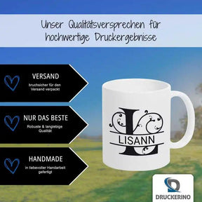 Keramik Tasse mit Namen | Motiv 1 | Lisann - Druckerino