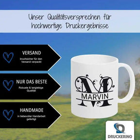 Keramik Tasse mit Namen | Motiv 1 | Marvin - Druckerino
