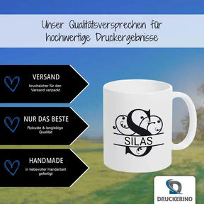 Keramik Tasse mit Namen | Motiv 1 | Silas - Druckerino