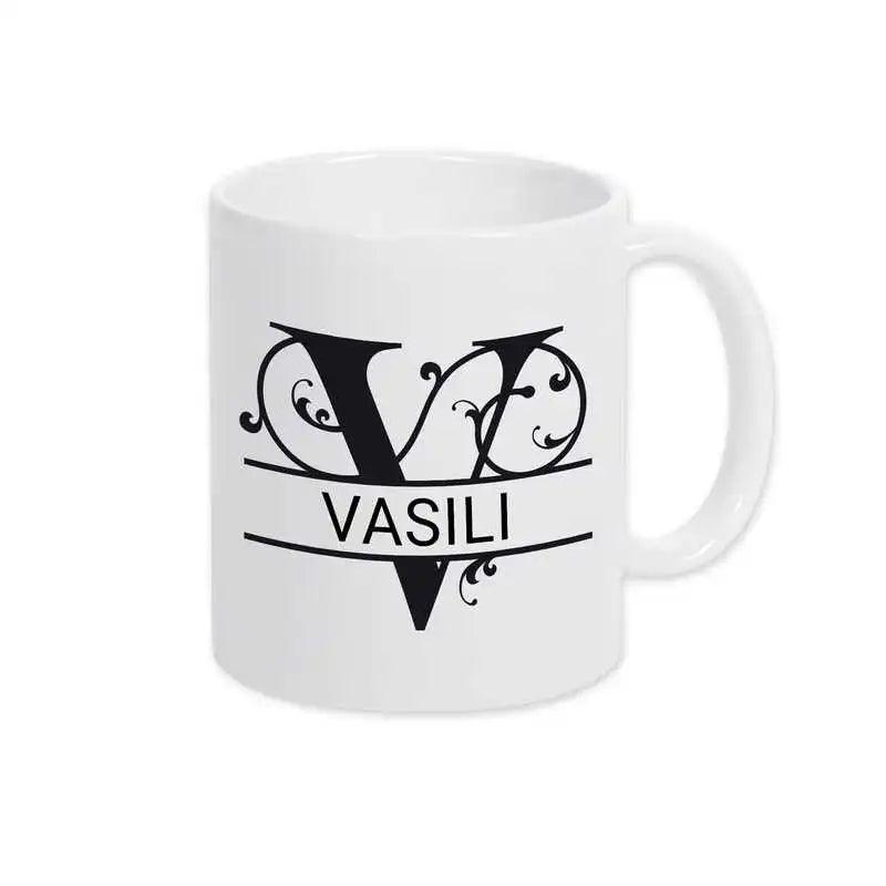 Keramik Tasse mit Namen | Motiv 1 | Vasili - Druckerino