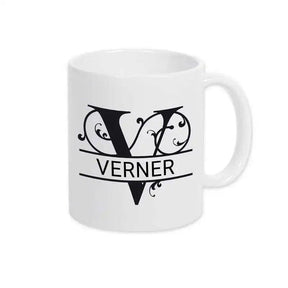 Keramik Tasse mit Namen | Motiv 1 | Verner - Druckerino