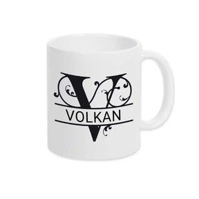 Keramik Tasse mit Namen | Motiv 1 | Volkan - Druckerino