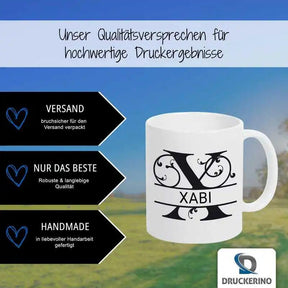 Keramik Tasse mit Namen | Motiv 1 | Xabi - Druckerino