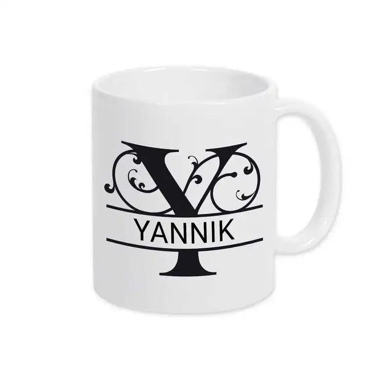 Keramik Tasse mit Namen | Motiv 1 | Yannik - Druckerino