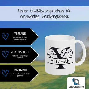 Keramik Tasse mit Namen | Motiv 1 | Yitzhak - Druckerino