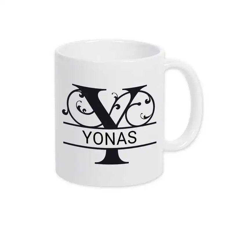 Keramik Tasse mit Namen | Motiv 1 | Yonas - Druckerino