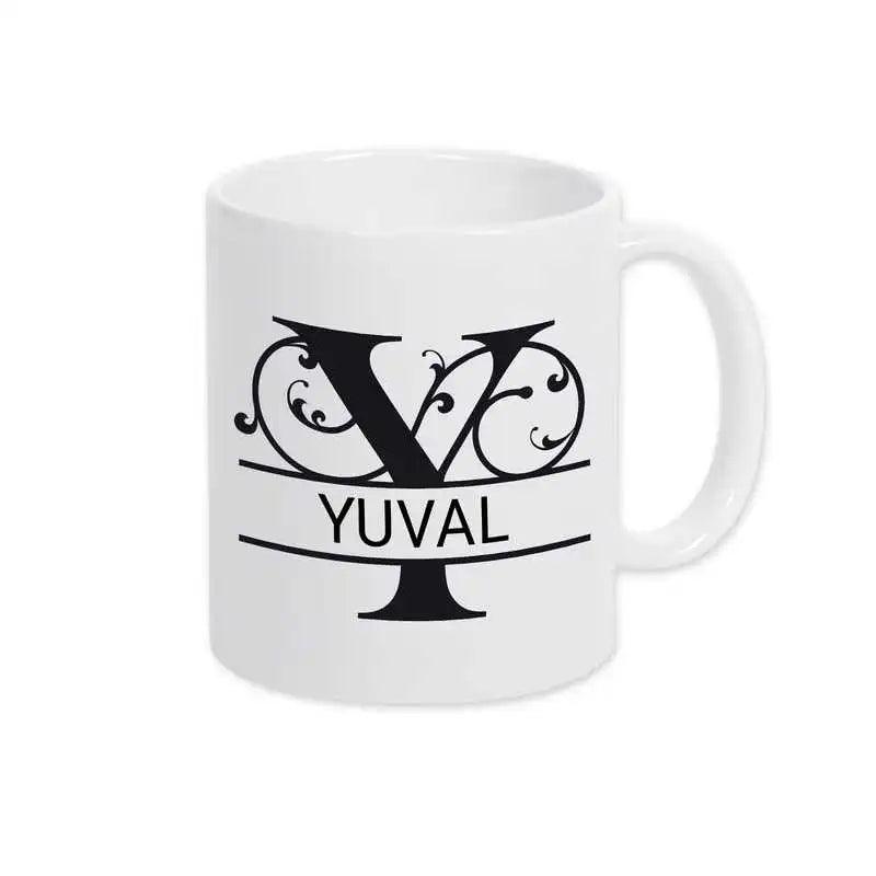 Keramik Tasse mit Namen | Motiv 1 | Yuval - Druckerino