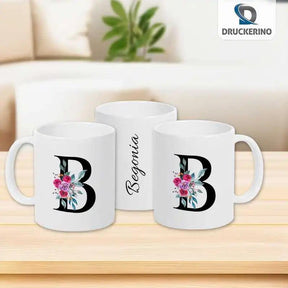 Keramik Tasse mit Namen | Motiv 2 | Begonia - Druckerino