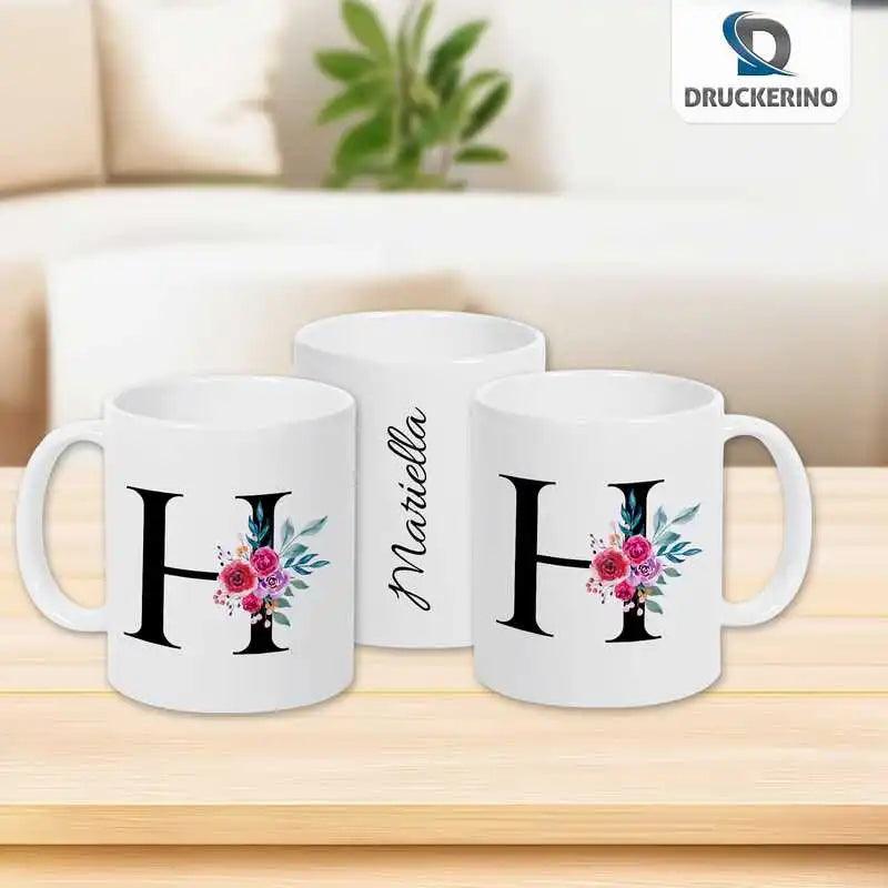 Keramik Tasse mit Namen | Motiv 2 | Huguette - Druckerino