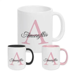 Keramik Tasse mit Namen | Motiv 3 | Amaryllis - Druckerino